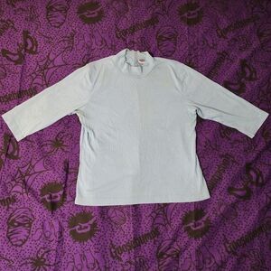 Y2K Old Navy 2006 Light Blue Back Zipper Sleeve Top Sz XL